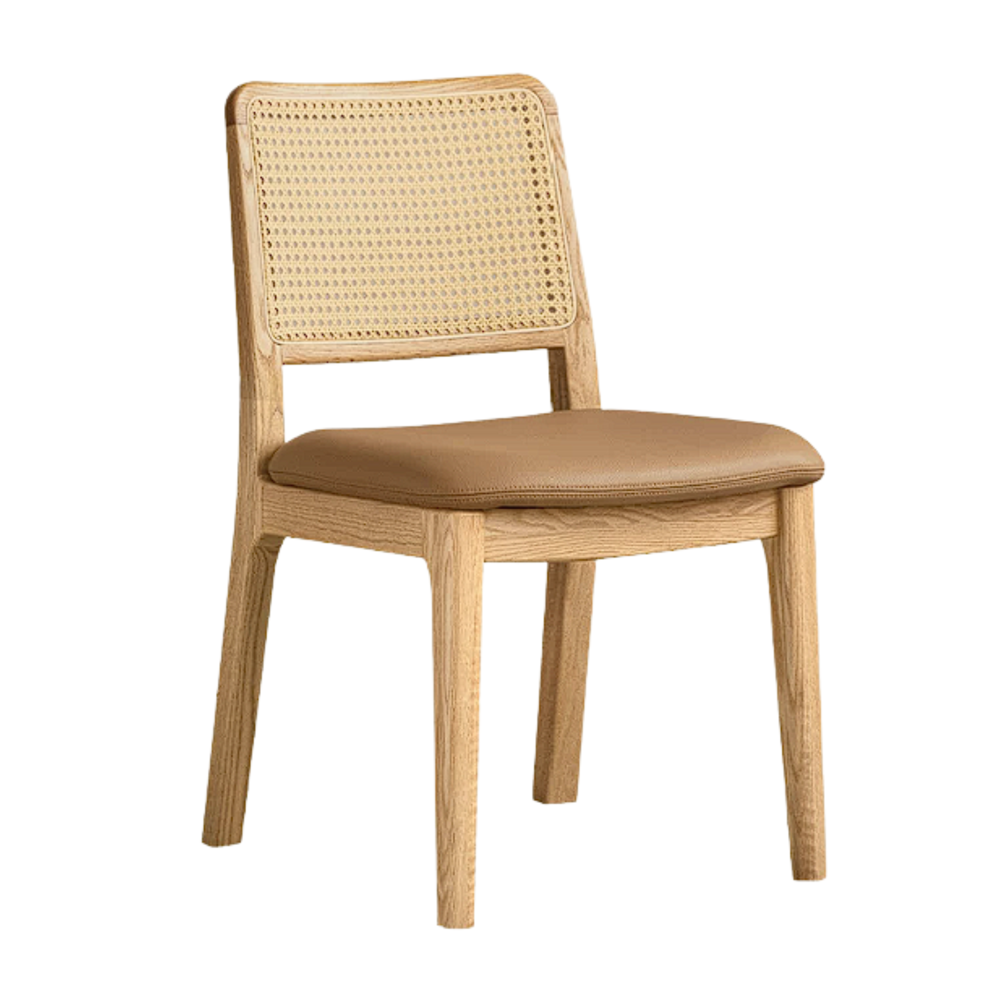 Set 4 pcs Black Walnut, Oak, Ash, Sandalwood Solid Wood Cane Back Dining Chair