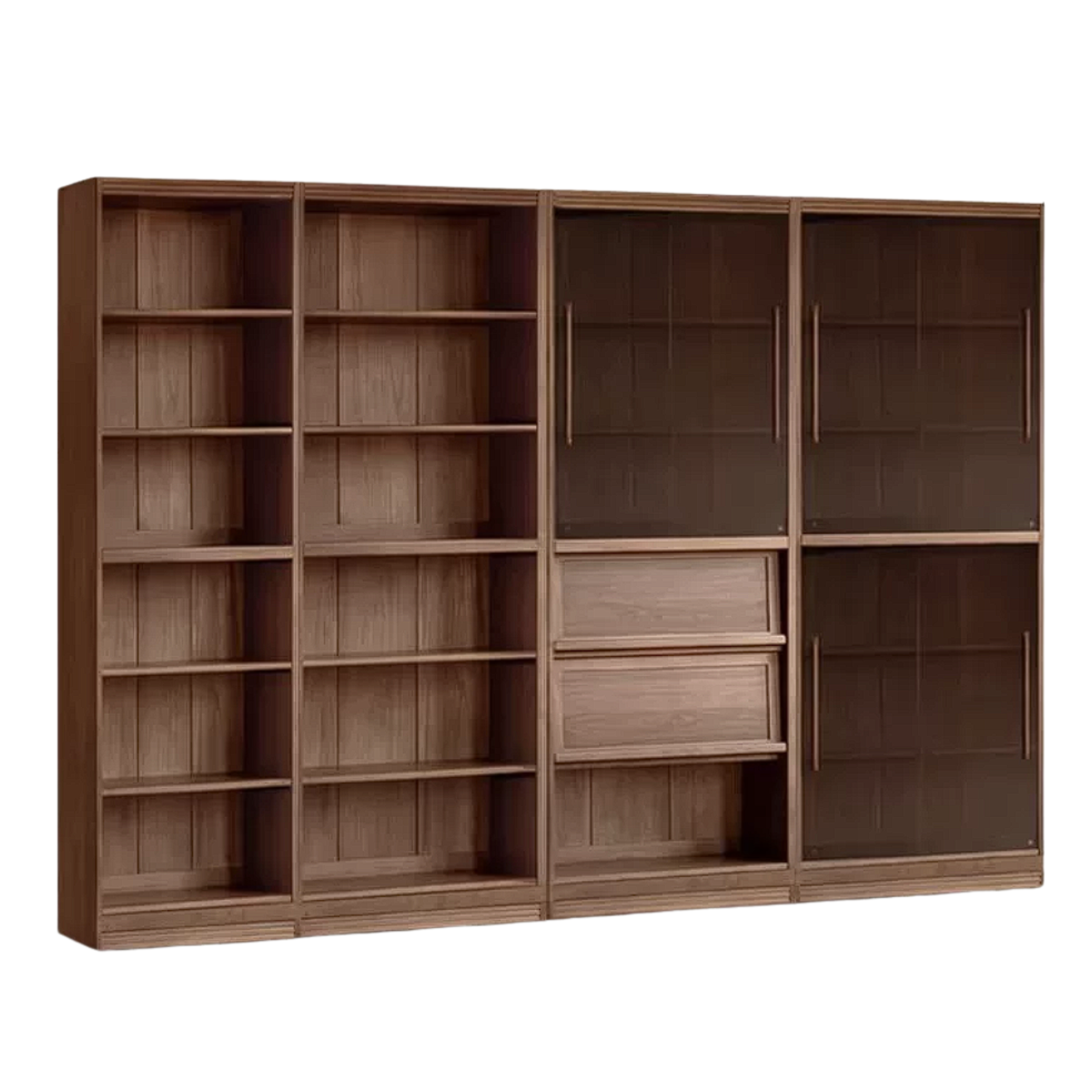 Sandalwood, Oak, Ash Solid Wood Combination Bookcase
