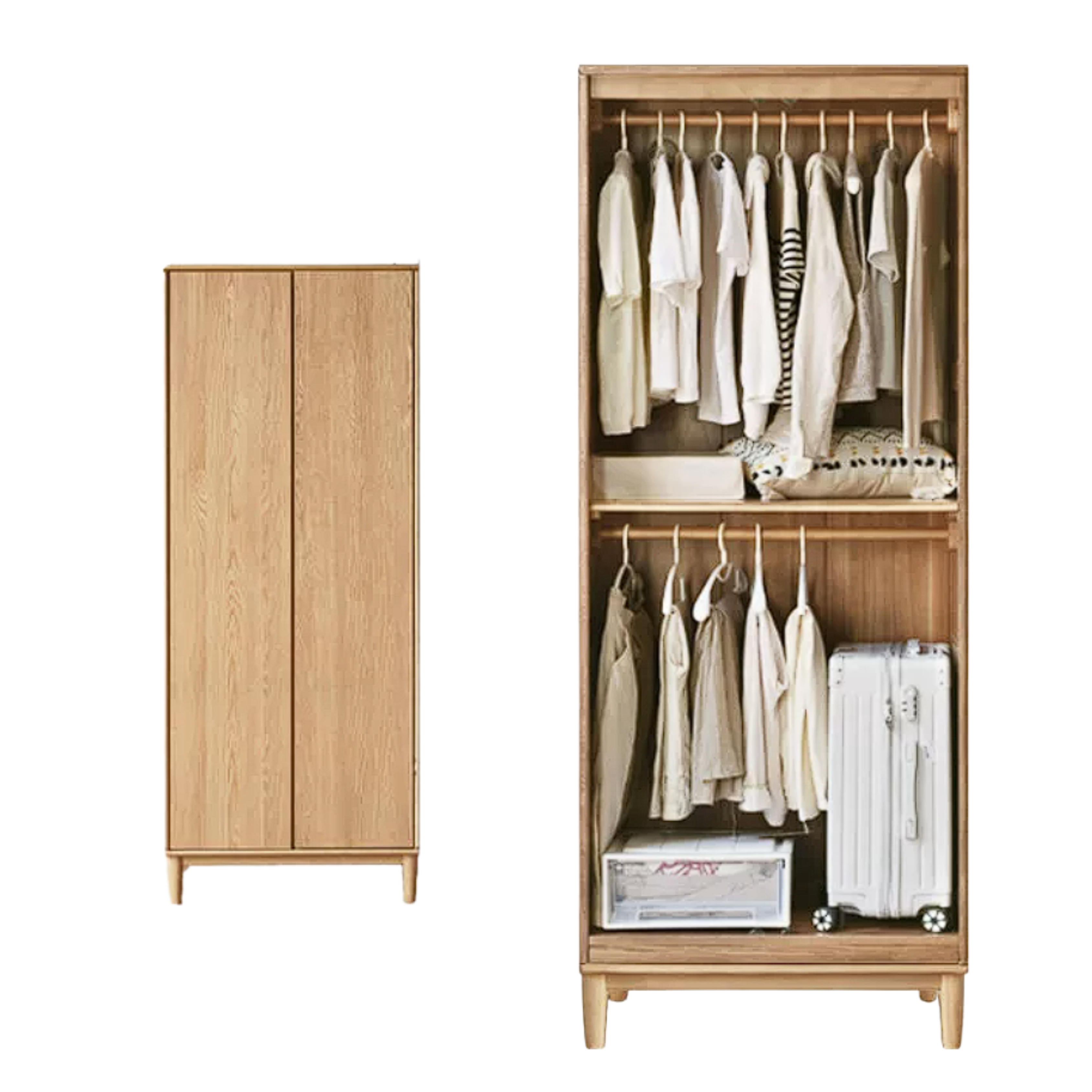 Oak Solid Wood Modern Wardrobe