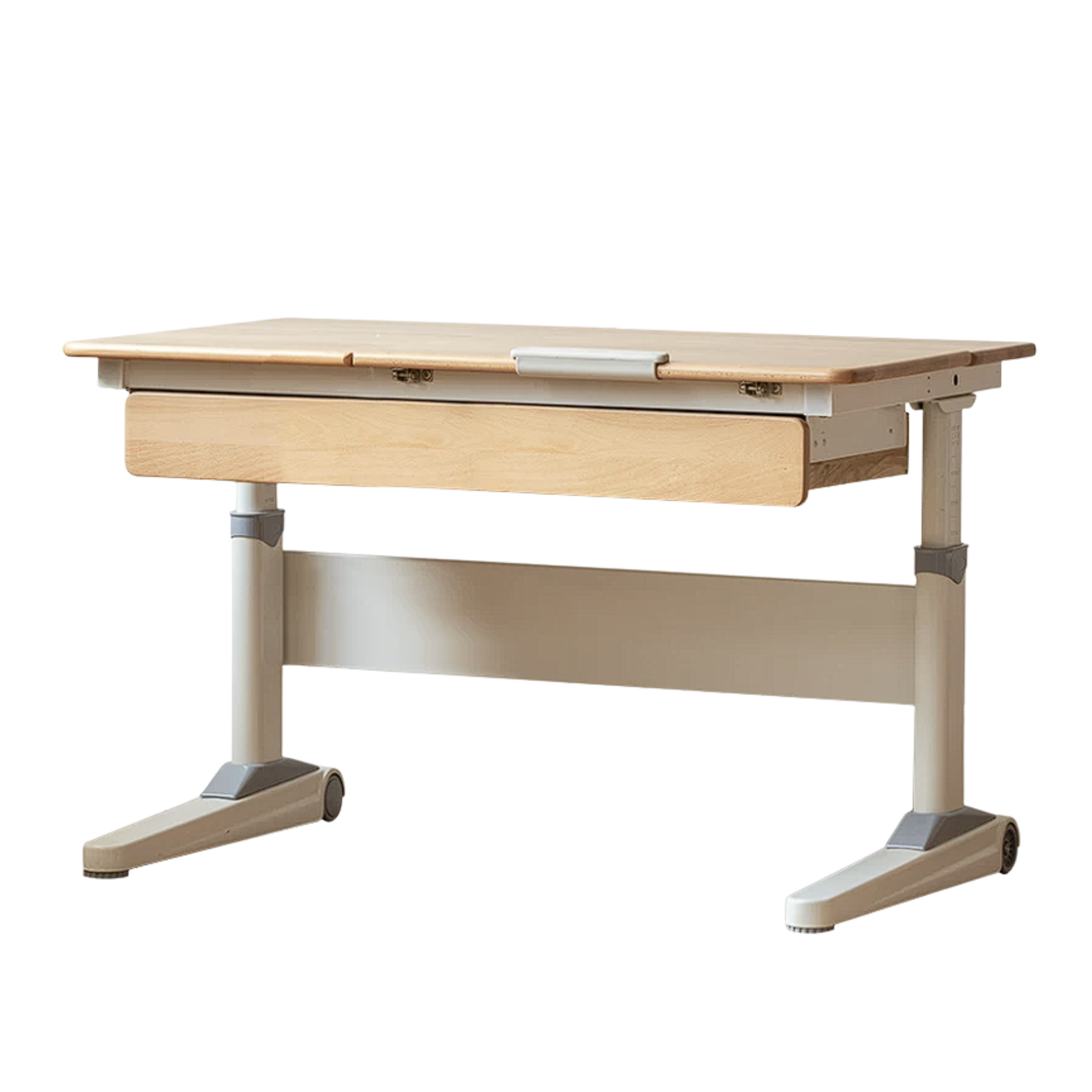 Beech Solid Wood Kids Raised and Lowered Study Table