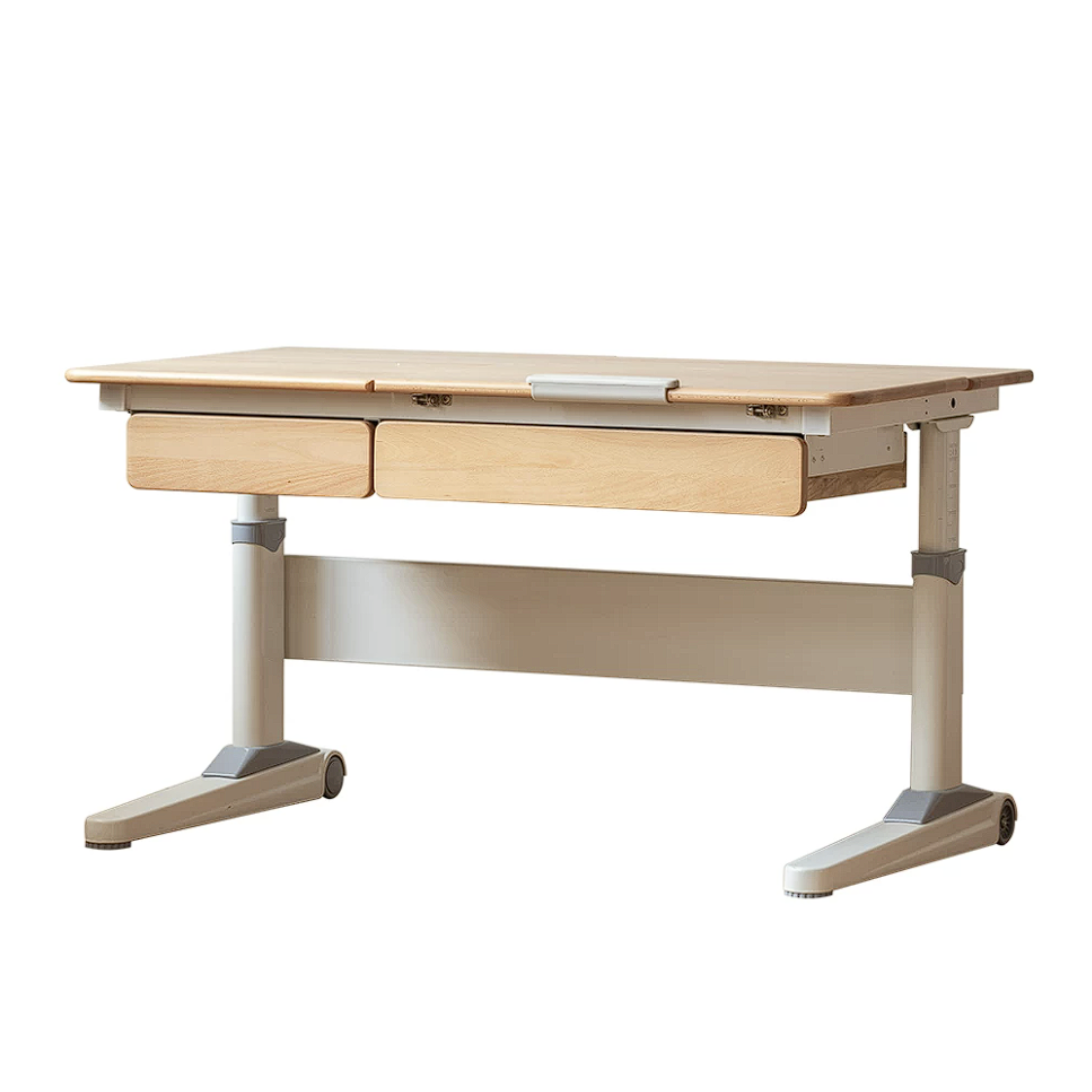 Beech Solid Wood Kids Raised and Lowered Study Table