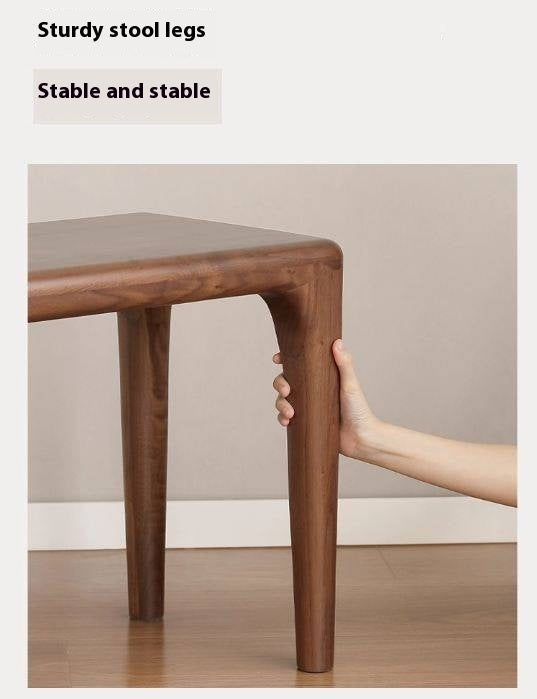 Black Walnut Solid Wood Light Luxury Style Bench