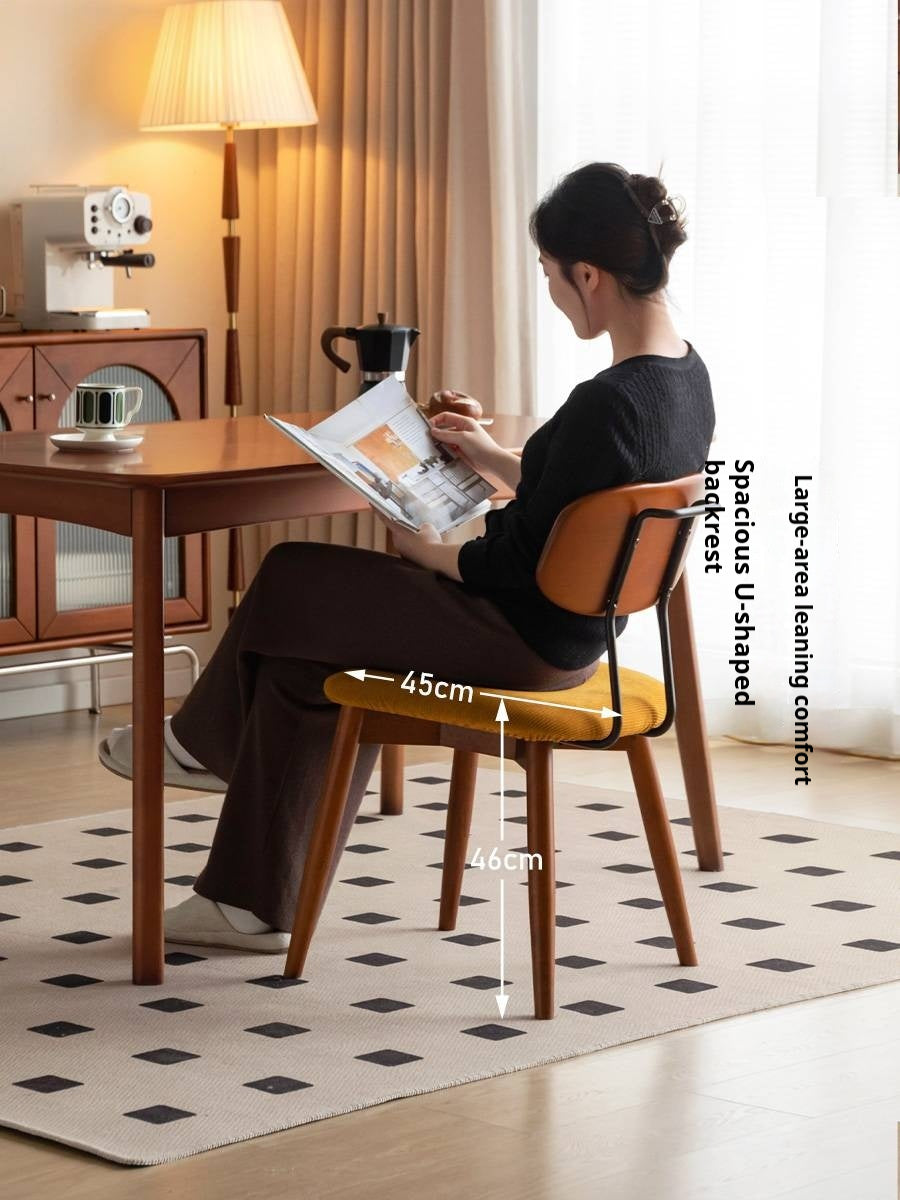 Set pcs 4 Beech, Cherry Solid Wood Medieval Style Soft Retro Dining Chair