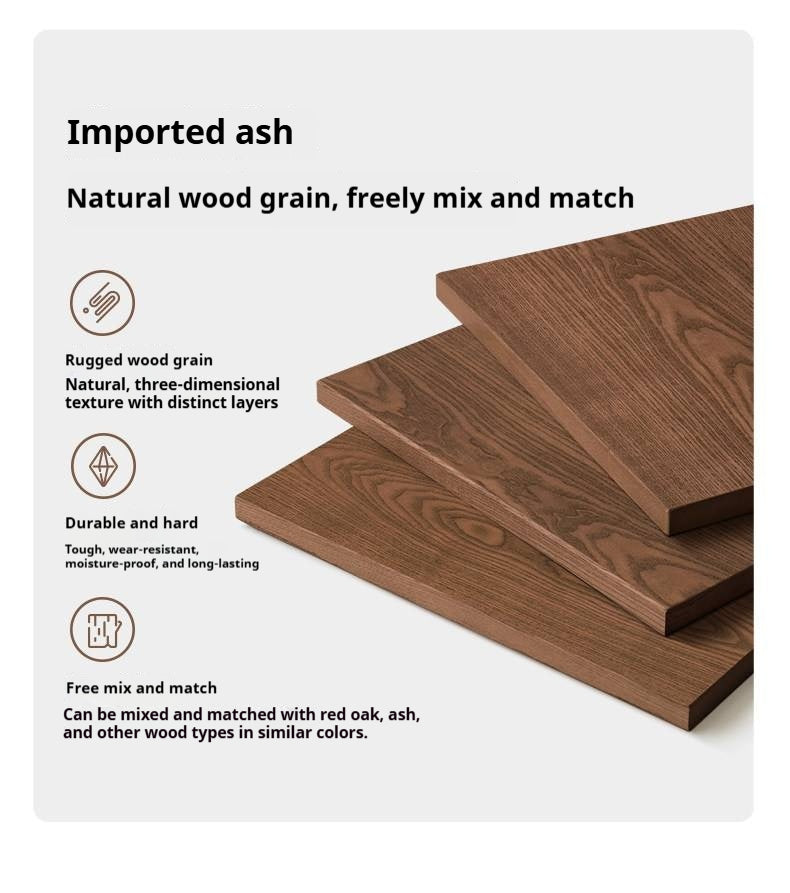Ash Solid Wood Exposed Wood Frame Sofa with Slat Back Panel