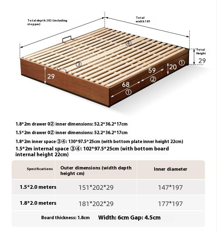 Poplar Solid Wood Bauhaus Box Bed