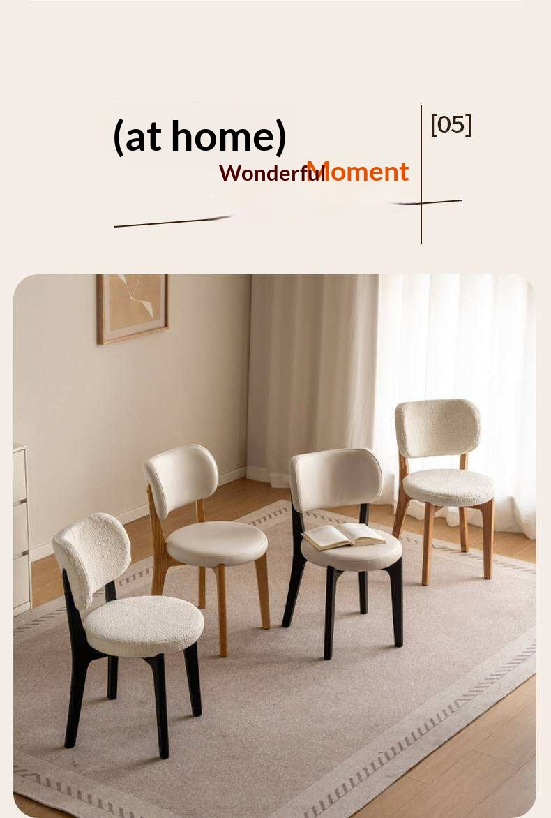 Oak Solid Wood Modern Velvet Soft Makeup Stool