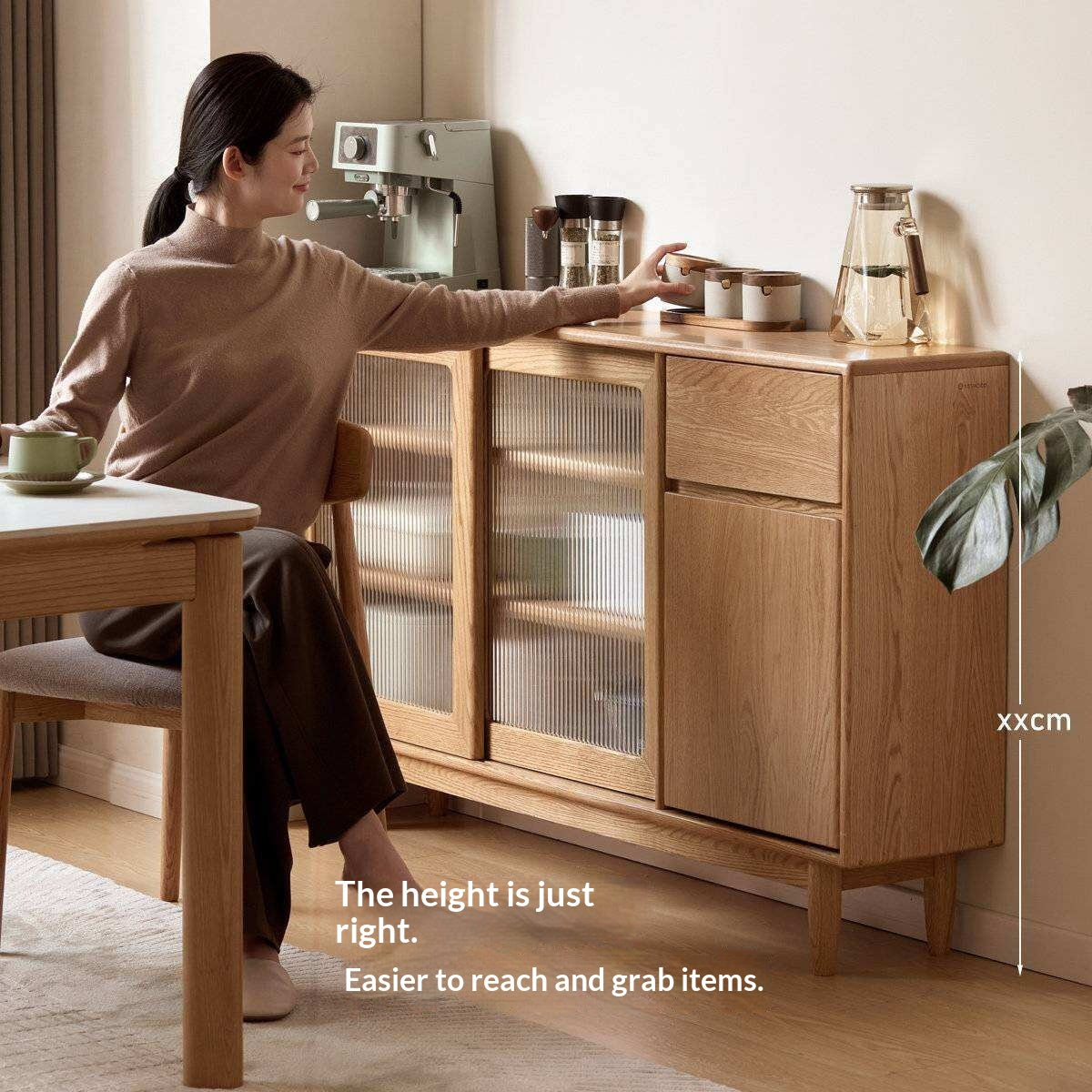 Oak Solid Wood Ultra-Thin Sideboard