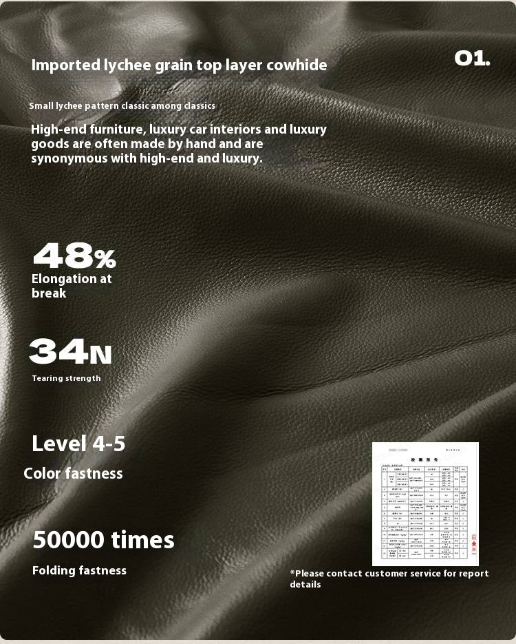 Black Walnut, Oak Solid Wood Genuine Leather Sofa Italian-Inspired