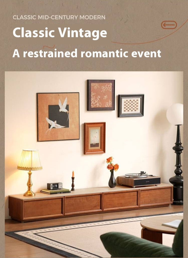 Poplar Solid Wood Ancient Style TV Cabinet