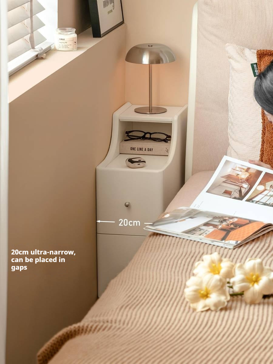 Solid Rubberwood Cream Style Nightstand