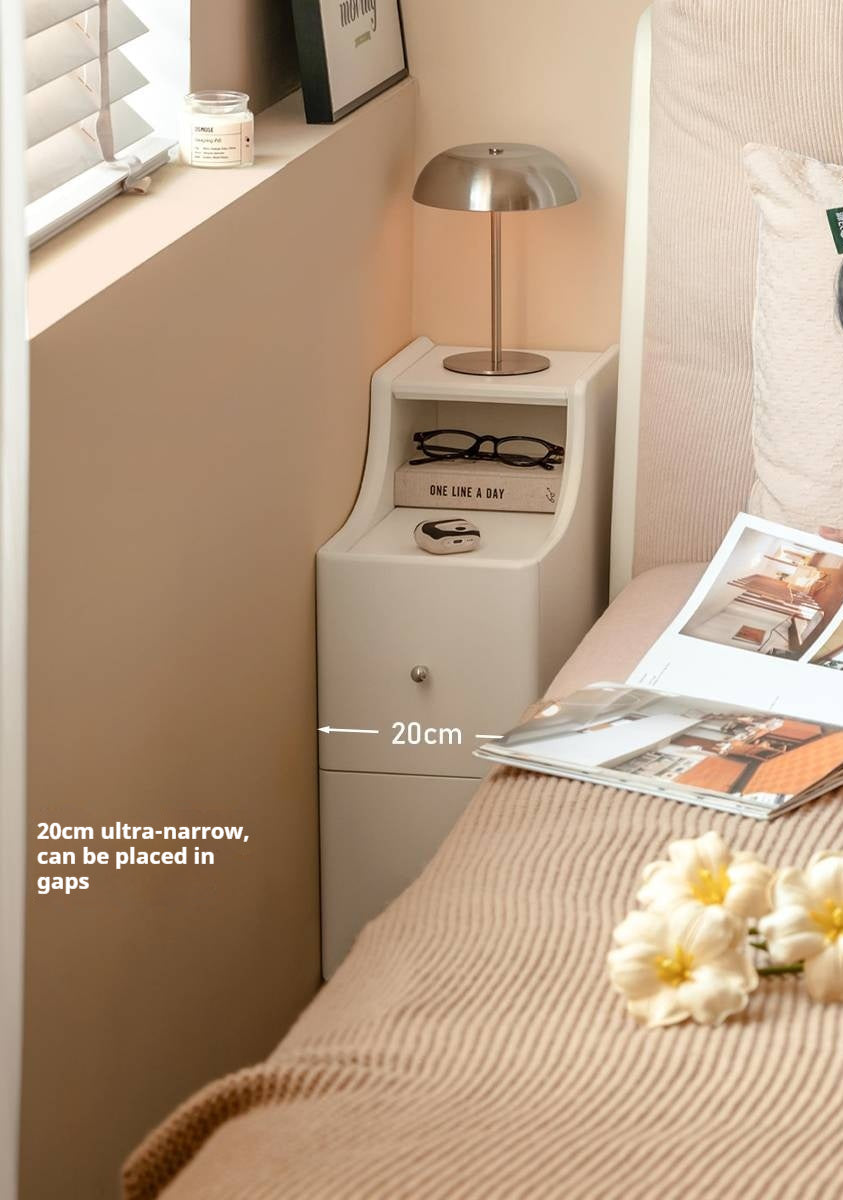 Solid Rubberwood Cream Style Nightstand