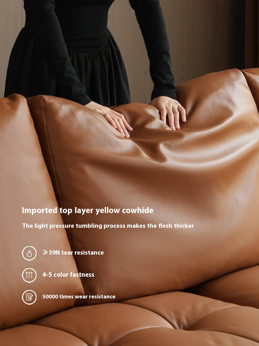 Modern Italian-Style Genuine Leather Sofa