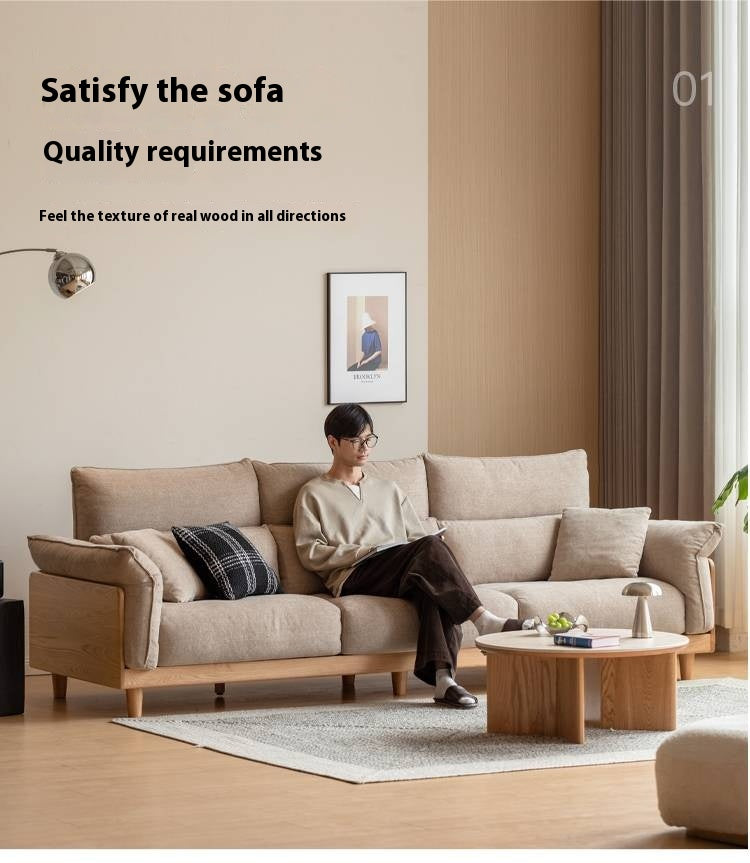 Oak Solid Wood high-back sofa