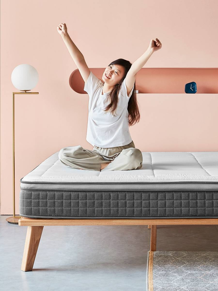 Latex Zero-Glue Mattress with Natural Jute Cover — Eco-Friendly, Soft, Thick Mattress with Independent Springs