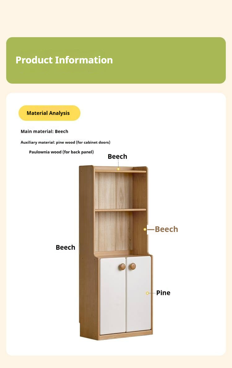 Beech Solid Wood Children's Bookcase.