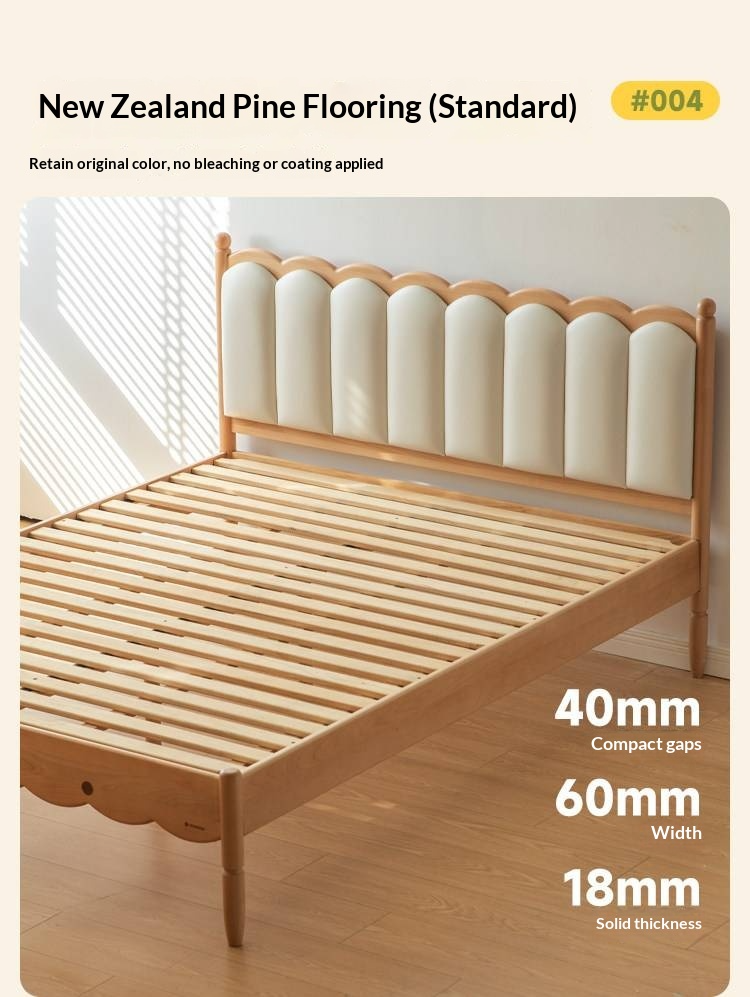 Oak, Beech Children's Bed — Simple Design with Soft-Padded Headboard