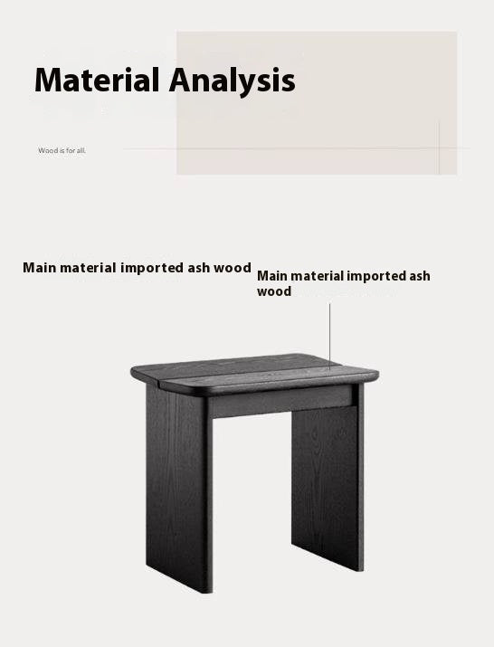 Ash Solid Wood Casual Square Stool