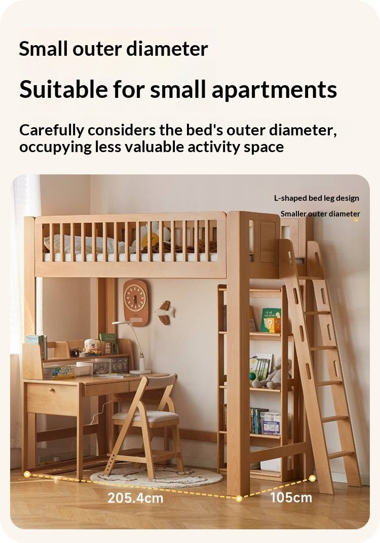 Beech Solid Wood Children's Loft Bed