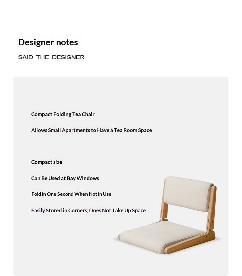 Oak Solid Wood Foldable Low Chair