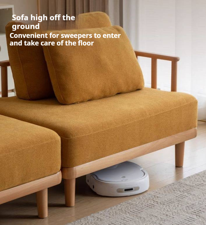 Beech Solid Wood Fabric Sofa Free Combination