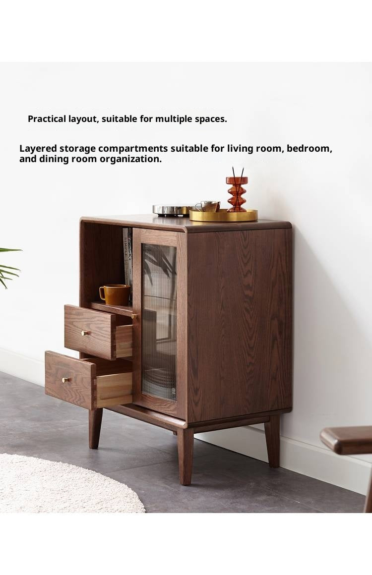 Oak Solid Wood, Solid Rubberwood Side Cabinet