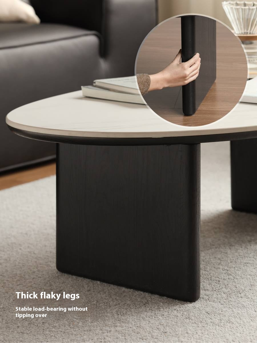 Oak, Ash Solid Wood Rock Slab Coffee Table Combination