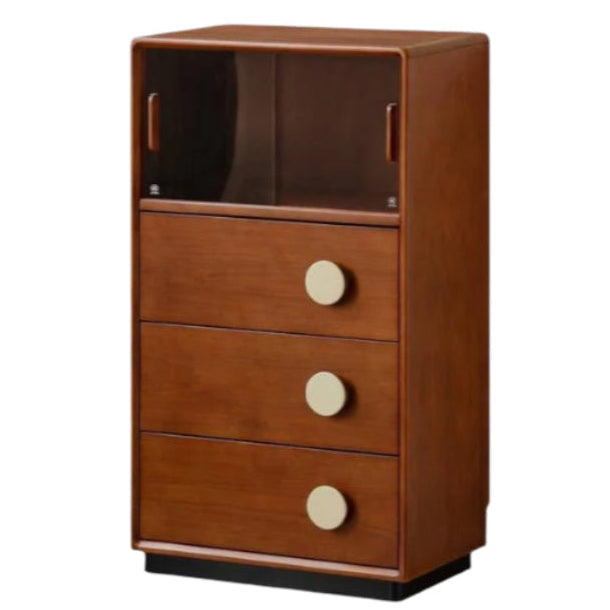 Poplar, Cherry Solid Wood Middle Ages Side Cabinet.