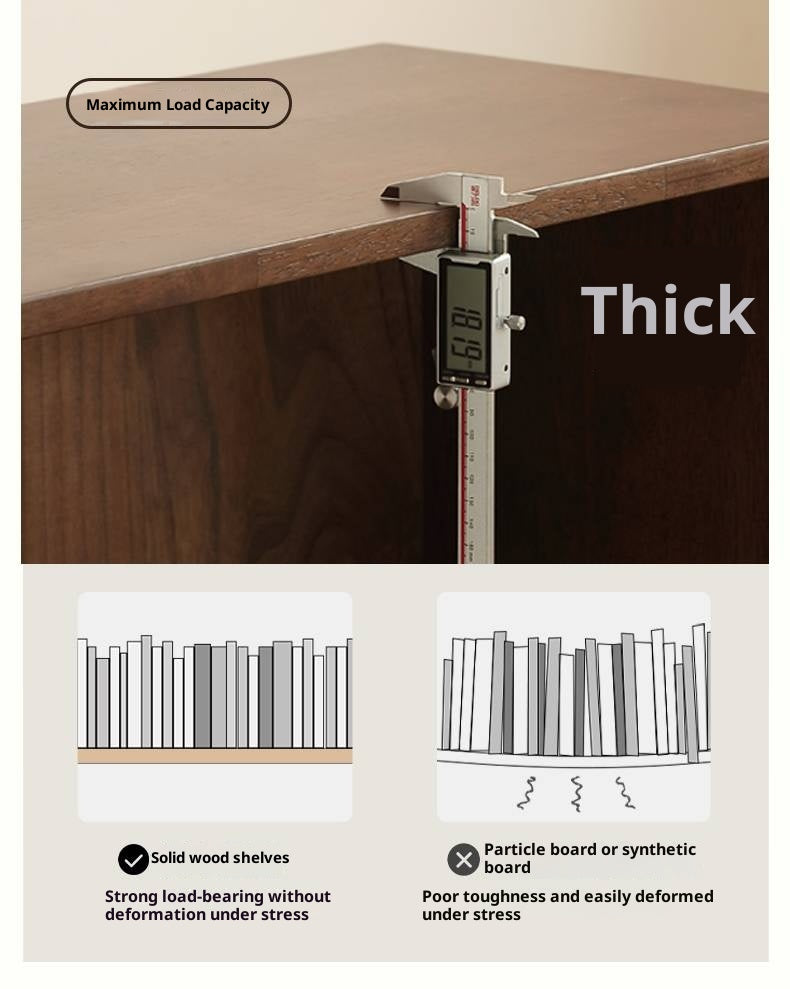 Solid Rubberwood Wall-Mounted Combination Bookcase