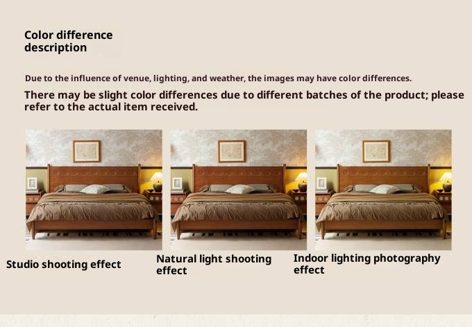 Poplar Solid Wood Bed, Bauhaus Vintage Style