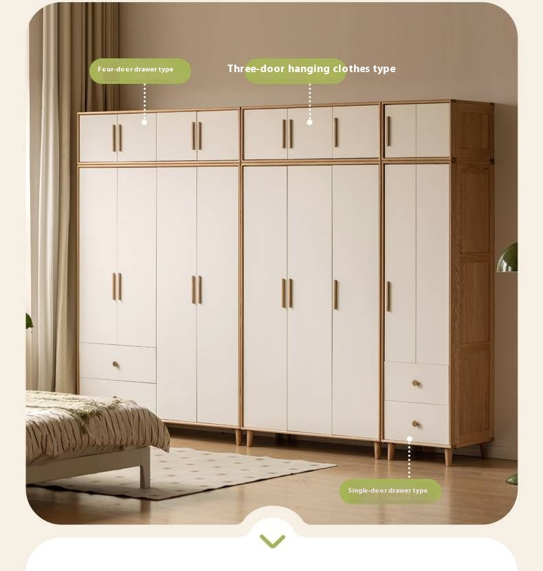 Oak Solid Wood Modern Wardrobe.