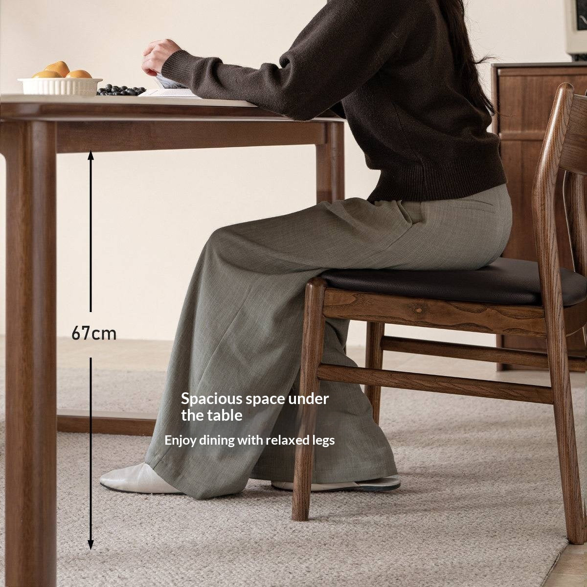 Solid Longan Hardwood Slab Dining Table with Antique-Inspired Retro Design