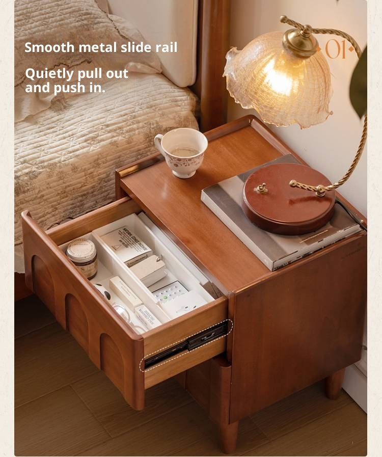 Poplar Solid Wood French Antique Style Nightstand