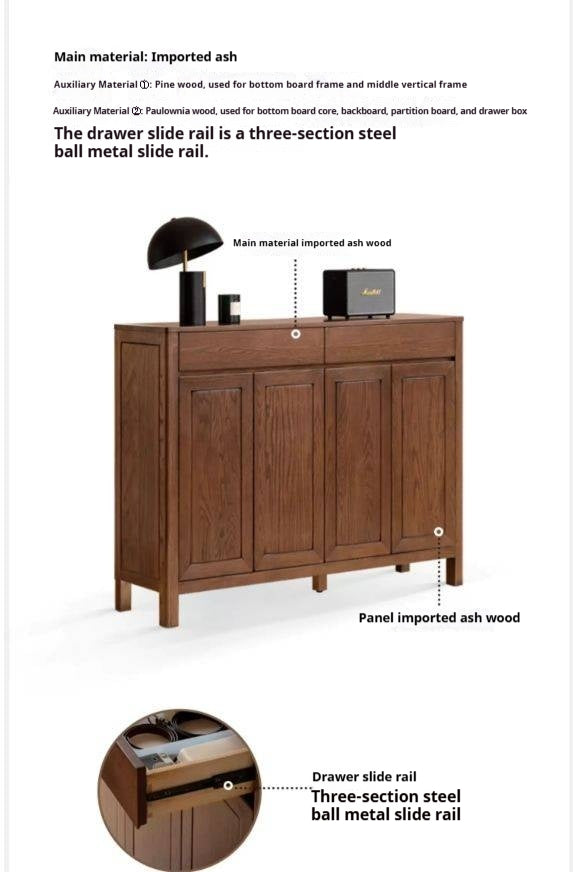 Ash Solid Wood Large Capacity Shoe Cabinet