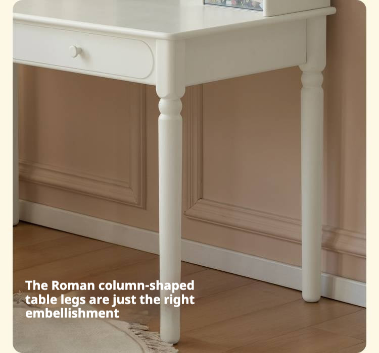 Rubber Solid Wood Cream Style Children's Desk.