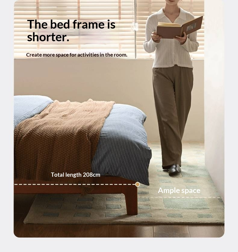 Poplar Solid Wood Bed — Retro Edge Vintage Slab Bed