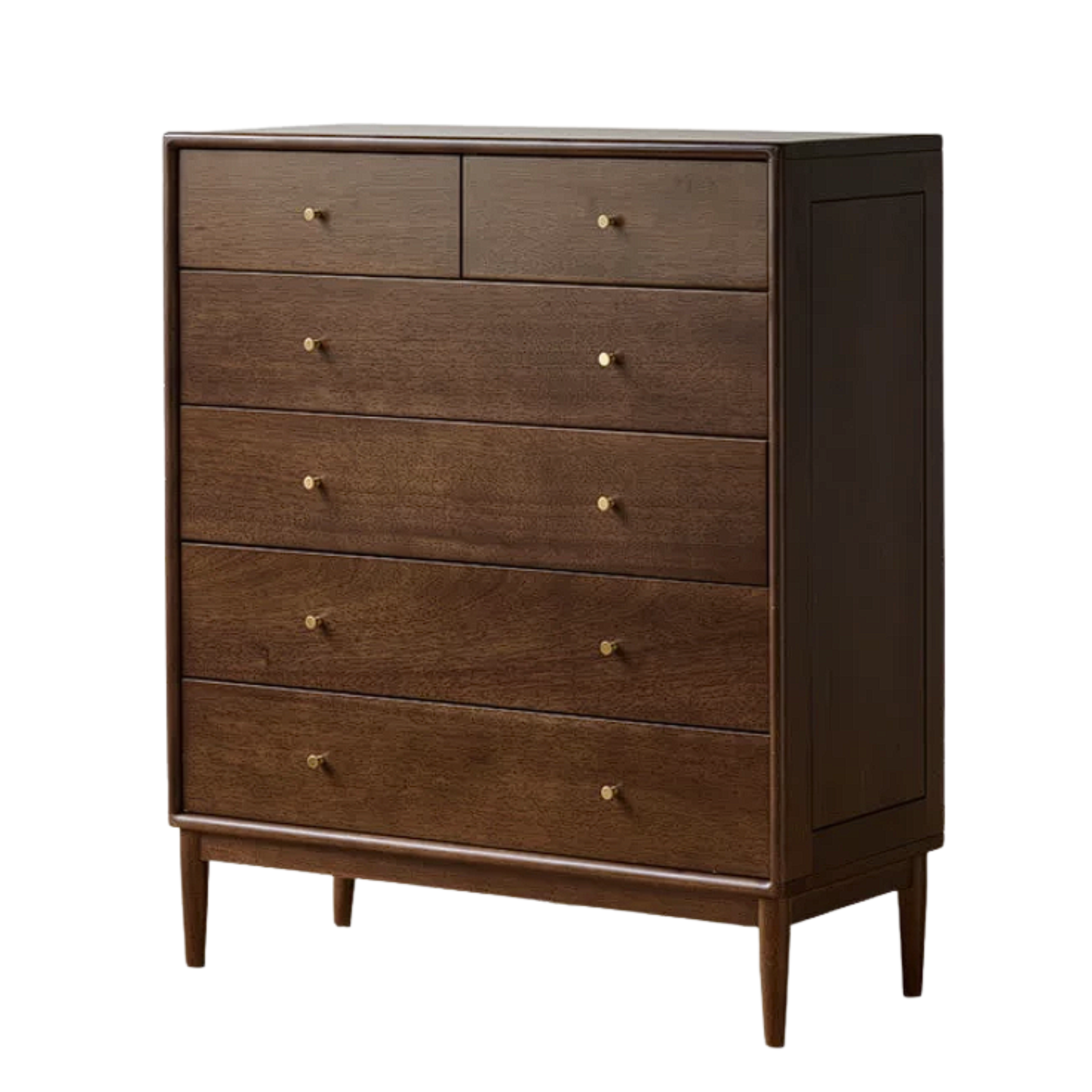 Oak, Solid Rubberwood, Golden Pearwood Modern Minimalist Chest of Drawers