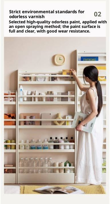 Solid RubberWood Cream Style Corner Bookshelf