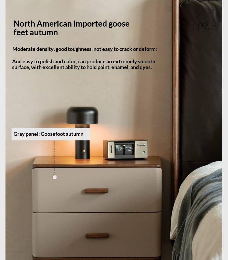 Black Walnut Solid Wood Italian Light Luxury Nightstand