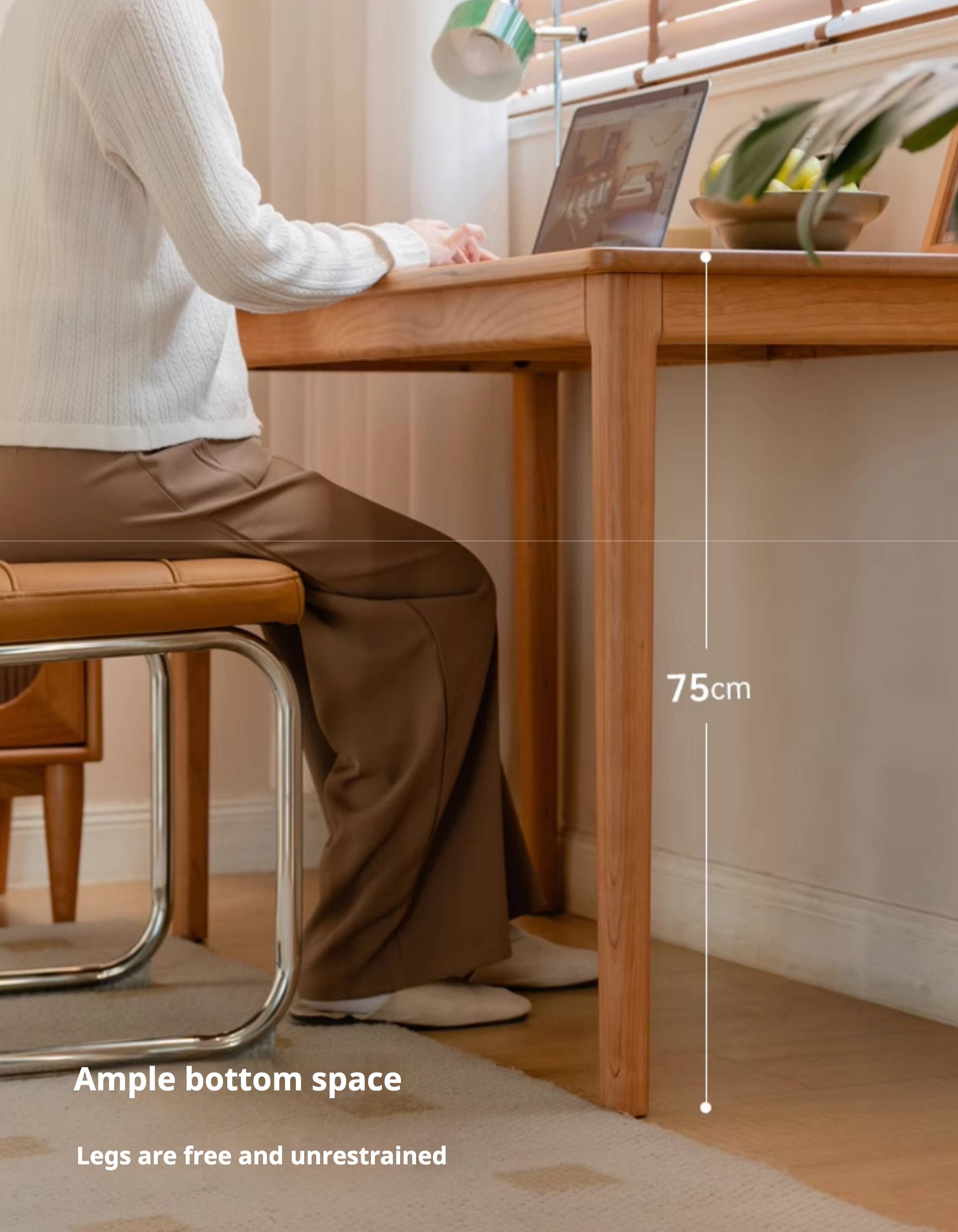 Cherry Solid Wood Desk Medieval Study Computer Desk