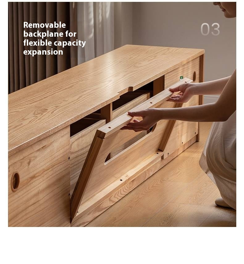 Oak, Ash Solid Wood Modern Skeleton Line TV Cabinet