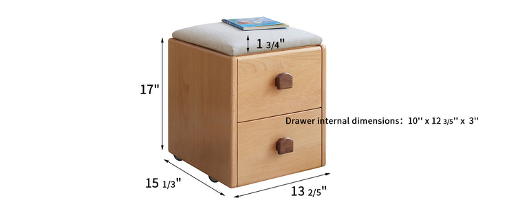 Beech Solid Wood Kids Storage Stool