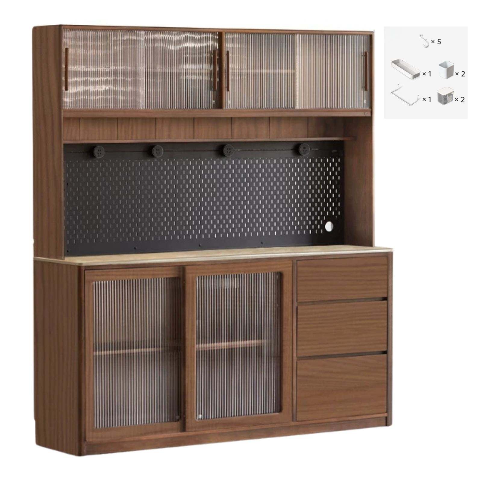 Sandalwood, Ash, White Ash Solid Wood Rock Board Modern Sideboard