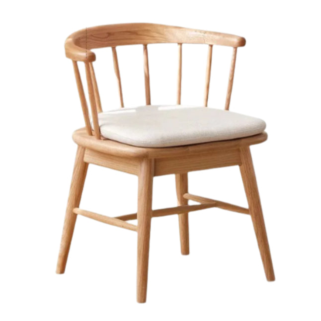 Black Walnut, Cherry, Oak Solid Wood Modern Rotating Soft Chair
