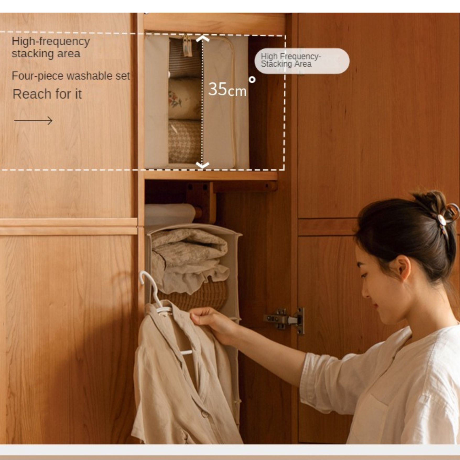 Cherry Wood Wardrobe Retro Style Skeleton Line.