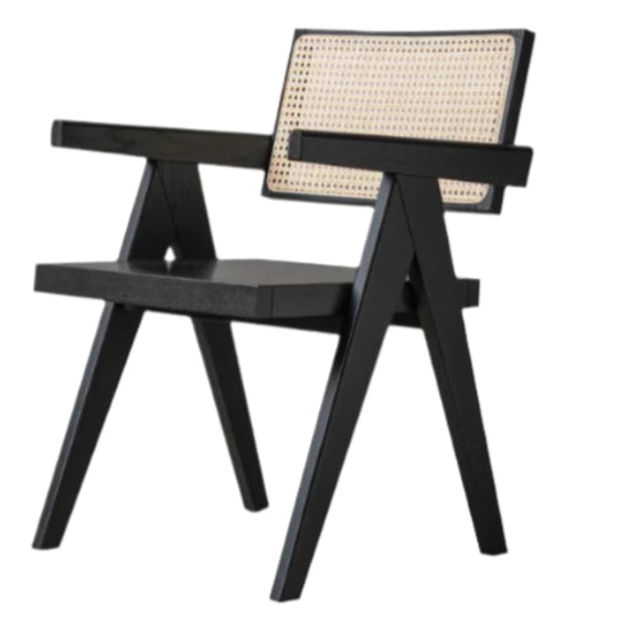 Black Walnut, Ash, Oak, Cherry Solid Wood Light Luxury Rattan Chair