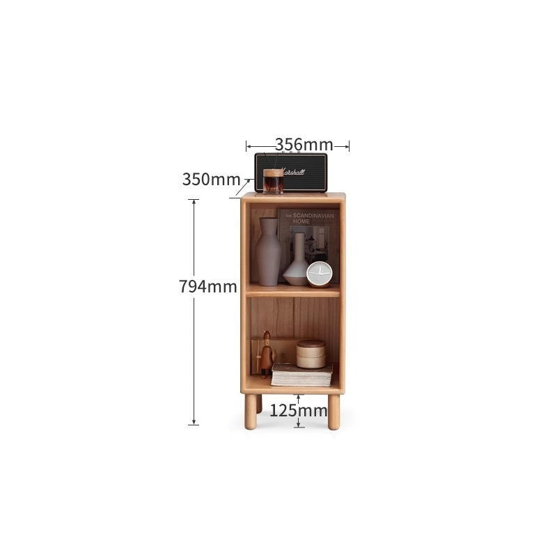 Beech Solid Wood Small Bookshelf Side Cabinet.