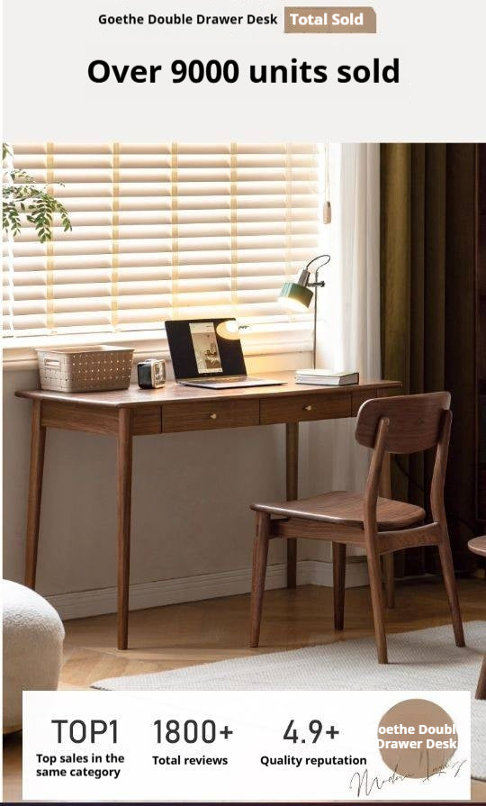 Solid Longan Hardwood, South American Walnut, Black Walnut Solid Wood Office Desk