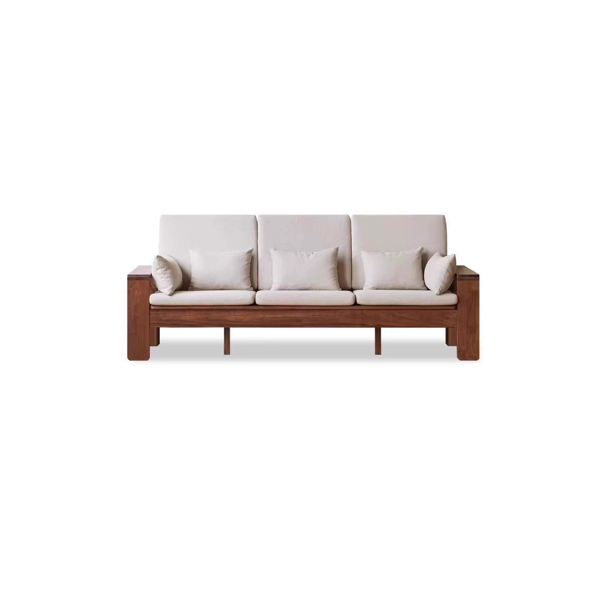 Black Walnut, Solid Sandalwood Fabric Sofa Nordic Dual-purpose Sofa-