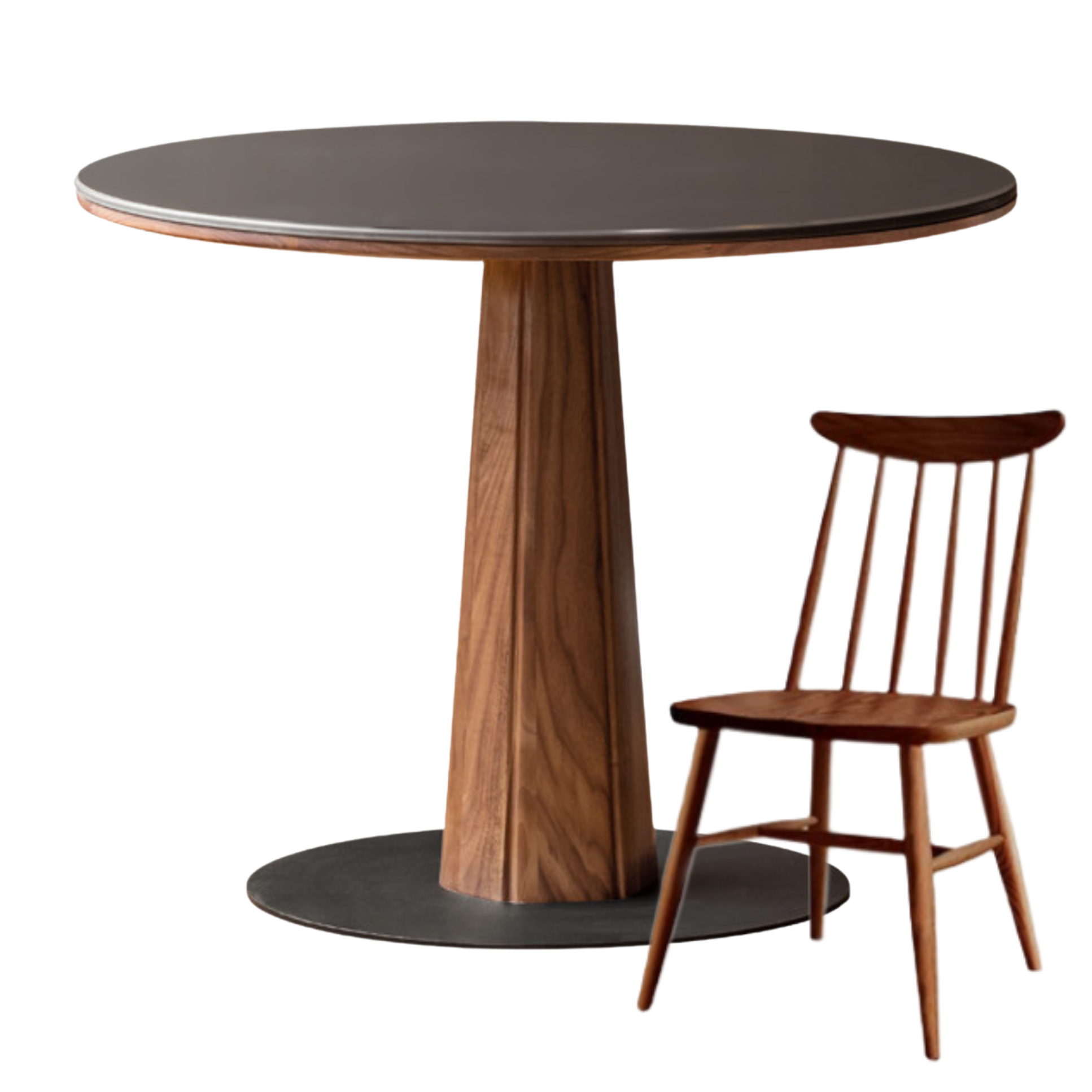 Black Walnut, Ash, Sandalwood Solid Wood Round Dining Table