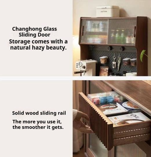 Black Walnut, Oak, South American Walnut Light Luxury Tableside Cabinet